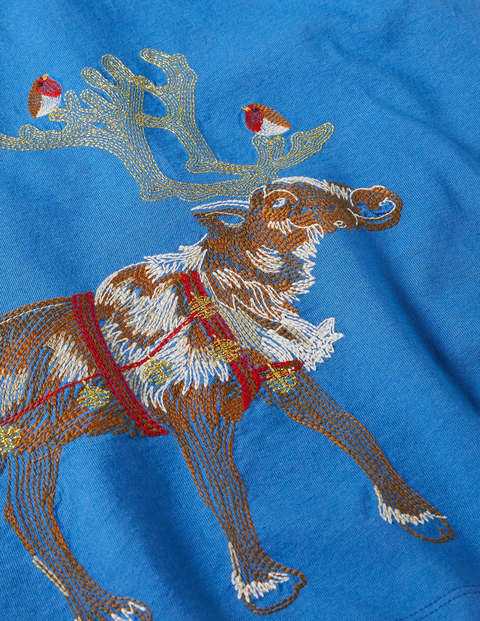 Tunika mit Superstitch vorne und hinten - Elisabethanisches Blau, Schlitten Tunika mit Superstitch vorne und hinten - Elisabethanisches Blau, Schlitten