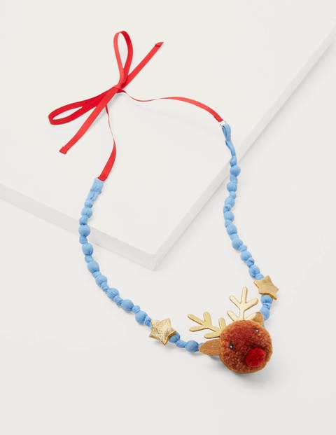 Fabric Necklace - Red/Pink Reindeer Fabric Necklace - Red/Pink Reindeer
