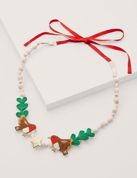 Collier en tissu - Rouges-gorges festifs Collier en tissu - Rouges-gorges festifs