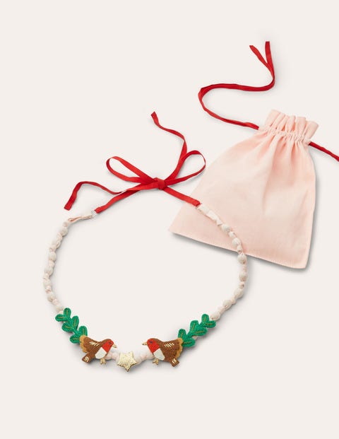 Collier en tissu - Rouges-gorges festifs Collier en tissu - Rouges-gorges festifs