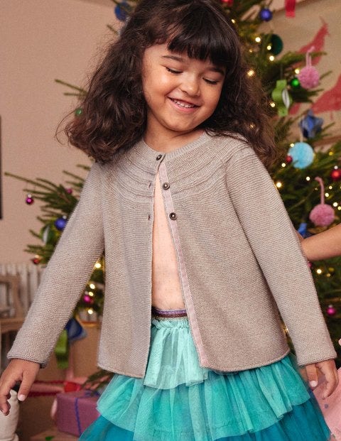 Baumwoll-Kaschmir-Cardigan - Gold, Glitzer Baumwoll-Kaschmir-Cardigan - Gold, Glitzer