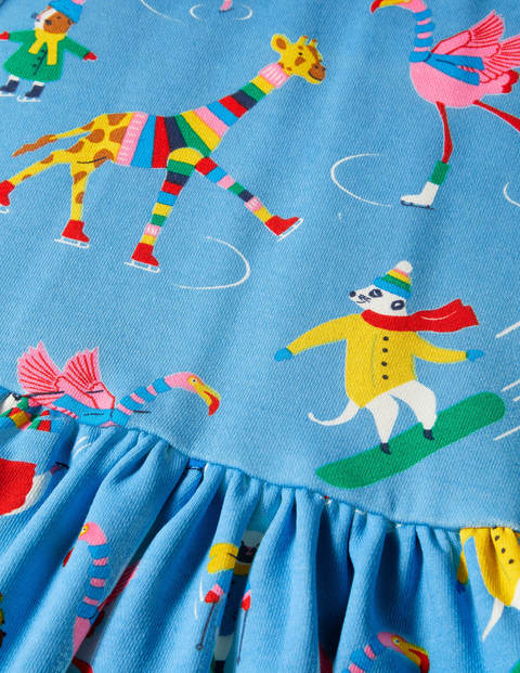 Cosy Printed Sweatshirt Dress - Surfboard Blue Animal Antics Cosy Printed Sweatshirt Dress - Surfboard Blue Animal Antics