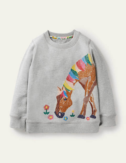 Superstitch Sweatshirt - Grey Marl Horse Superstitch Sweatshirt - Grey Marl Horse