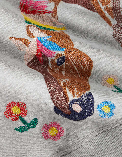 Superstitch Sweatshirt - Grey Marl Horse Superstitch Sweatshirt - Grey Marl Horse