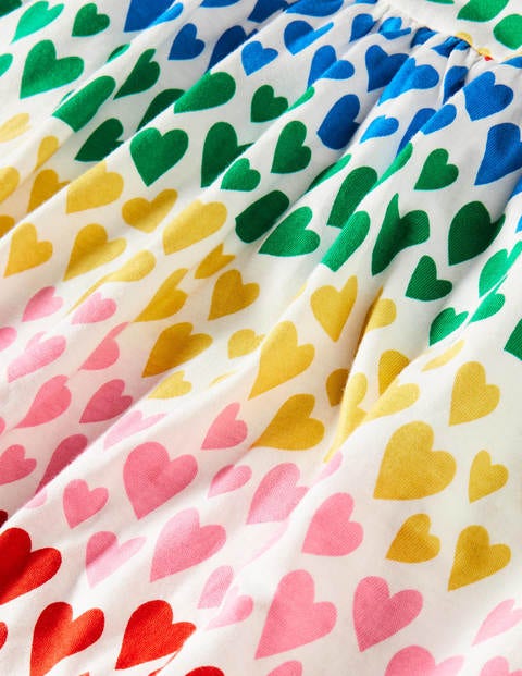 Fröhliches Jerseykleid mit langen Ärmeln - Bunt/Regenbogen, Herzen Fröhliches Jerseykleid mit langen Ärmeln - Bunt/Regenbogen, Herzen