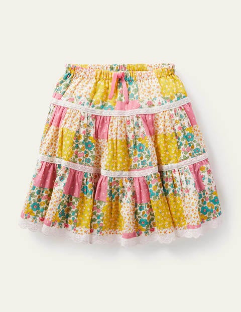 Midi Tiered Skirt - Multi Patchwork Midi Tiered Skirt - Multi Patchwork