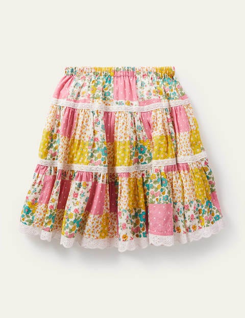 Midi Tiered Skirt - Multi Patchwork Midi Tiered Skirt - Multi Patchwork