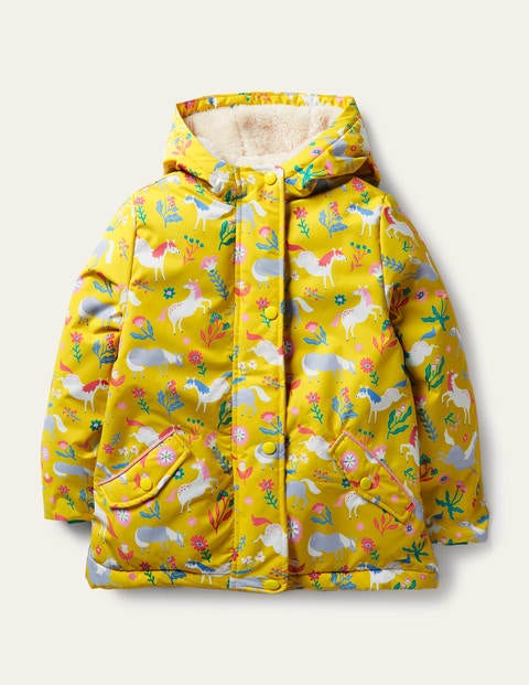 Sherpa Lined Anorak - Sweetcorn Yellow Ponies Sherpa Lined Anorak - Sweetcorn Yellow Ponies