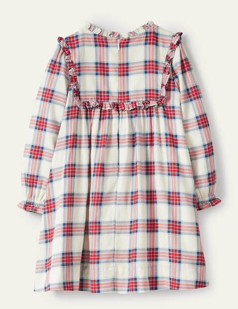 Nostalgic Ruffle Dress - Ivory/ Rockabilly Red Check Nostalgic Ruffle Dress - Ivory/ Rockabilly Red Check