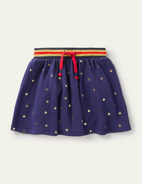 Cosy Twirly Sweatshirt Skirt - Starboard Blue Gold Star