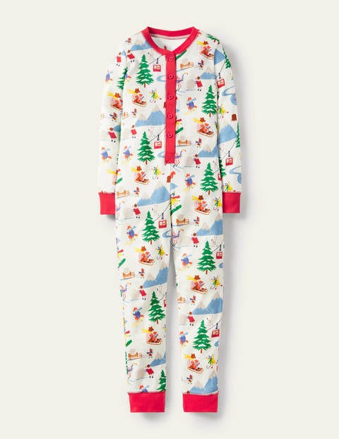 Snug All-in-one Pajamas - Ivory Snow Day