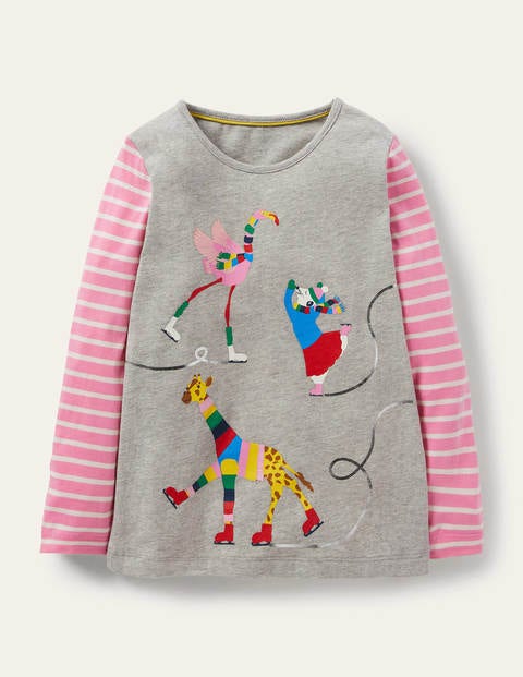 Hotchpotch Animal T-shirt - Grey Marl Ice Skating Hotchpotch Animal T-shirt - Grey Marl Ice Skating