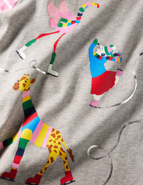 Hotchpotch Animal T-shirt - Grey Marl Ice Skating Hotchpotch Animal T-shirt - Grey Marl Ice Skating