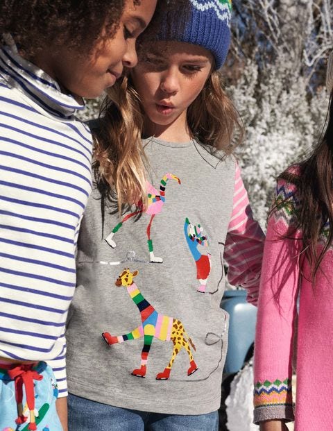 Hotchpotch Animal T-shirt - Grey Marl Ice Skating Hotchpotch Animal T-shirt - Grey Marl Ice Skating