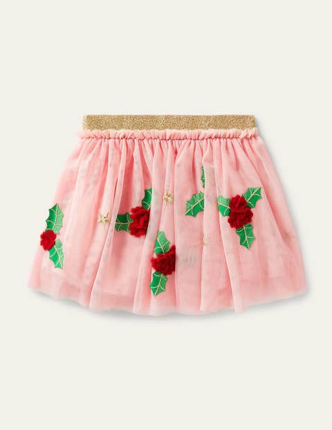 Appliqué Tulle Skirt - Boto Pink Holly Appliqué Tulle Skirt - Boto Pink Holly