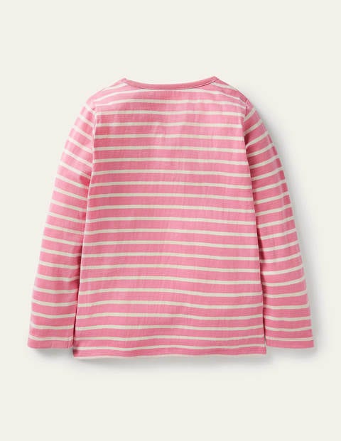 Bretonshirt mit 3D-Applikation - Blütenrosa/Naturweiß, Festliches Muster Bretonshirt mit 3D-Applikation - Blütenrosa/Naturweiß, Festliches Muster