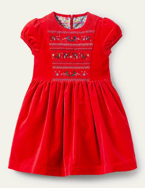 Smokkleid aus Samt - Rockabilly-Rot Smokkleid aus Samt - Rockabilly-Rot