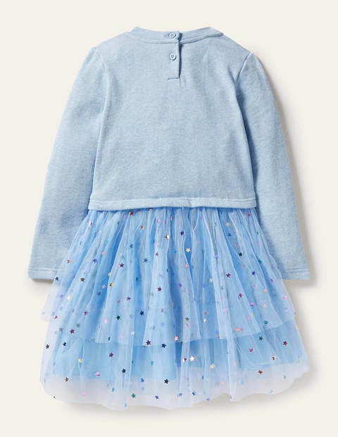 Sweatshirt-Kleid mit Tüll und Applikation - Surfbrett-Blau, Meerschweinchen Sweatshirt-Kleid mit Tüll und Applikation - Surfbrett-Blau, Meerschweinchen