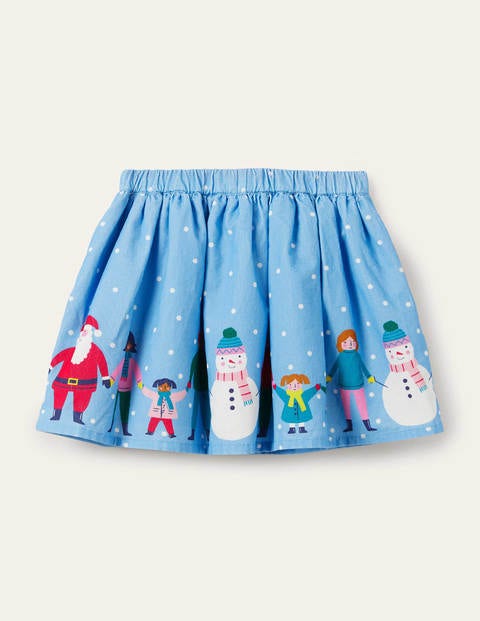 Cordrock mit weihnachtlichem Motiv - Surfbrett-Blau Cordrock mit weihnachtlichem Motiv - Surfbrett-Blau
