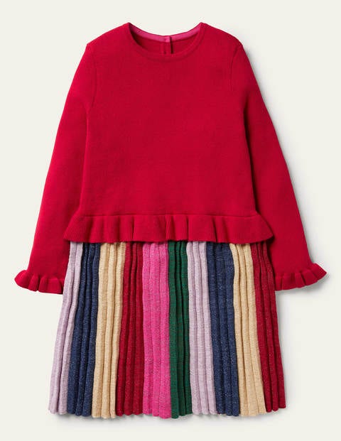 Sparkly Knitted Dress - Royal Red Rainbow Sparkly Knitted Dress - Royal Red Rainbow