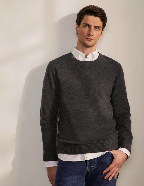 Cashmere Crew Neck - Dark Grey Melange Cashmere Crew Neck - Dark Grey Melange
