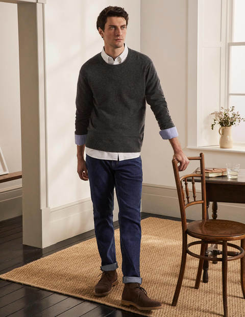 Cashmere Crew Neck - Dark Grey Melange Cashmere Crew Neck - Dark Grey Melange