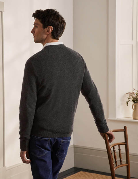 Cashmere Crew Neck - Dark Grey Melange Cashmere Crew Neck - Dark Grey Melange