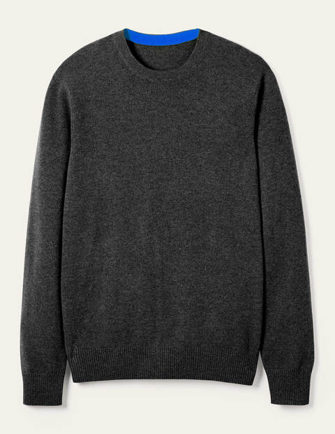 Cashmere Crew Neck - Dark Grey Melange Cashmere Crew Neck - Dark Grey Melange