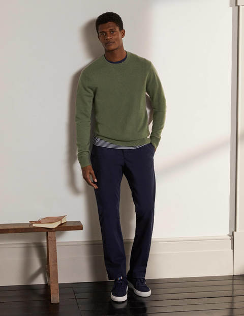 Cashmere Crew Neck - Dark Sage Melange Cashmere Crew Neck - Dark Sage Melange