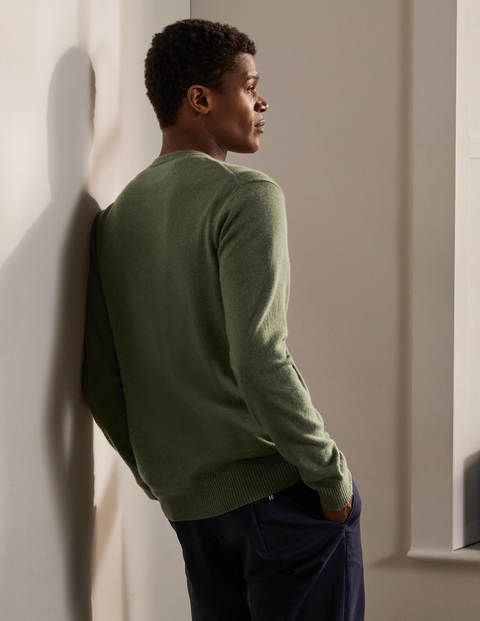 Cashmere Crew Neck - Dark Sage Melange Cashmere Crew Neck - Dark Sage Melange