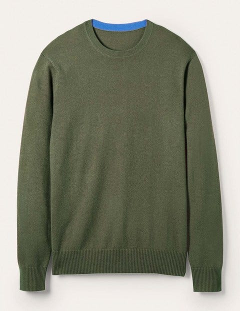 Cashmere Crew Neck - Dark Sage Melange Cashmere Crew Neck - Dark Sage Melange