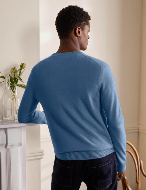 Kaschmirpullover mit V-Ausschnitt - Abendblau Kaschmirpullover mit V-Ausschnitt - Abendblau