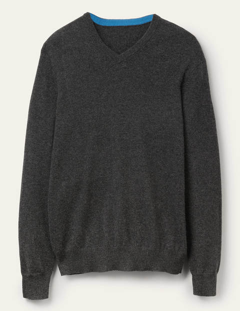 Cashmere V-neck - Dark Grey Melange Cashmere V-neck - Dark Grey Melange