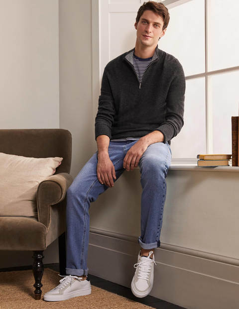 Cashmere Half-Zip - Dark Grey Melange Cashmere Half-Zip - Dark Grey Melange