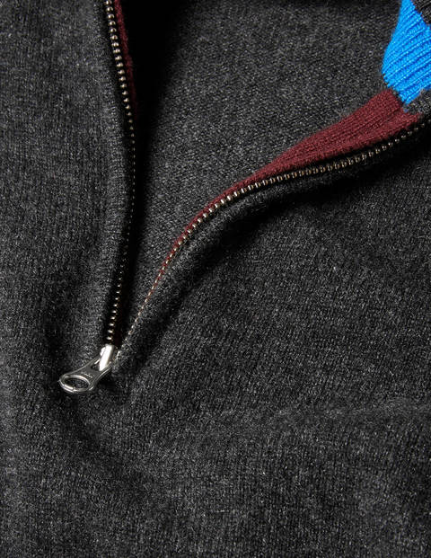 Cashmere Half-Zip - Dark Grey Melange Cashmere Half-Zip - Dark Grey Melange