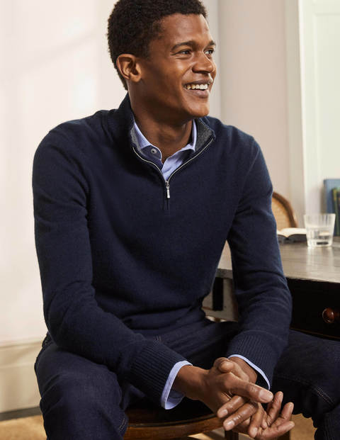 Cashmere Half-Zip - Navy Cashmere Half-Zip - Navy