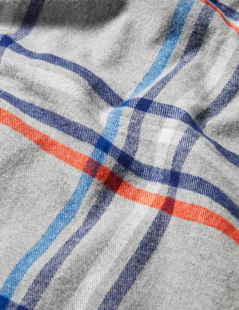 Brushed Cotton Pyjama Shorts - Grey Marl/Orange Sunset Check Brushed Cotton Pyjama Shorts - Grey Marl/Orange Sunset Check