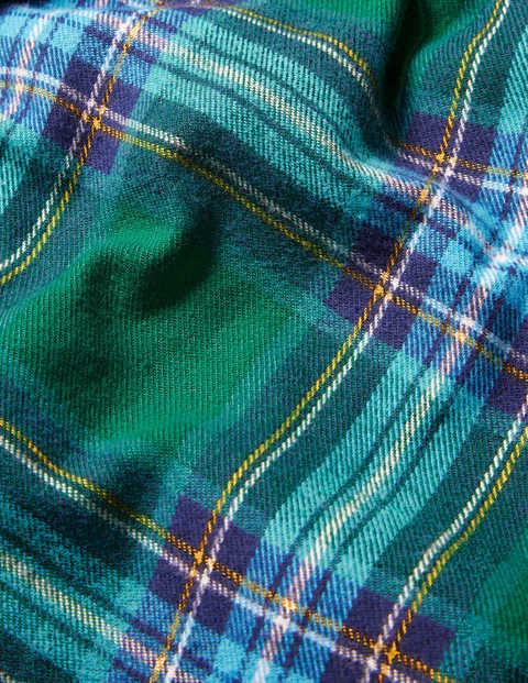 Brushed Cotton Pajama Shorts - Forest/Cerulean Blue Check Brushed Cotton Pajama Shorts - Forest/Cerulean Blue Check