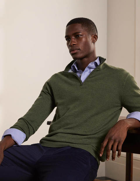 Lambswool Half-Zip - Grassland Green Lambswool Half-Zip - Grassland Green