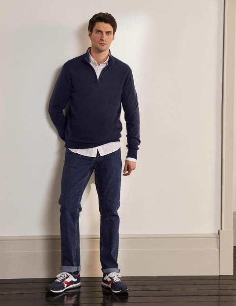 Lambswool Blend Half-Zip - Navy Lambswool Blend Half-Zip - Navy