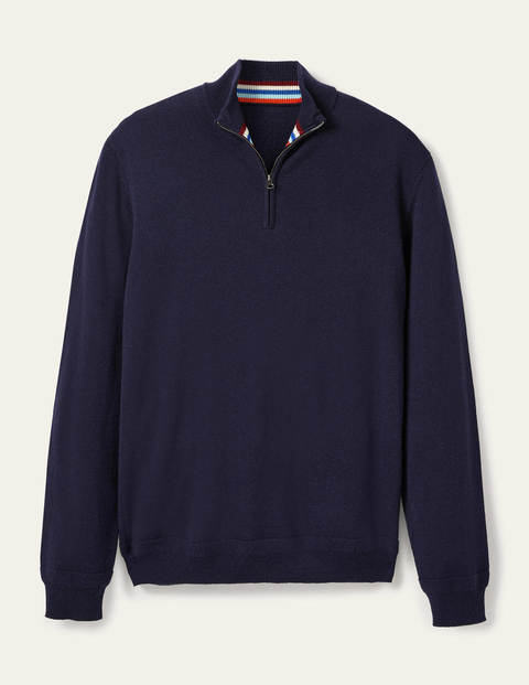 Lambswool Blend Half-Zip - Navy Lambswool Blend Half-Zip - Navy