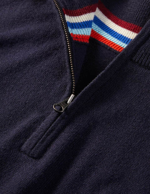 Lambswool Blend Half-Zip - Navy Lambswool Blend Half-Zip - Navy