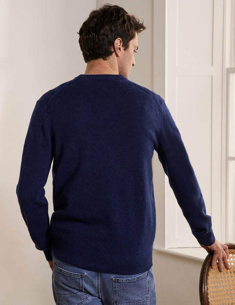 Lambswool Blend V-neck - Space Navy Lambswool Blend V-neck - Space Navy
