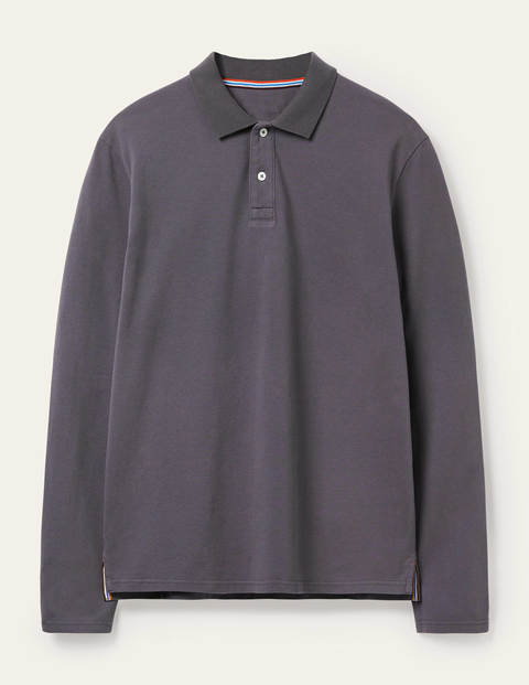 Langärmliges Piqué-Poloshirt - London Grey Langärmliges Piqué-Poloshirt - London Grey