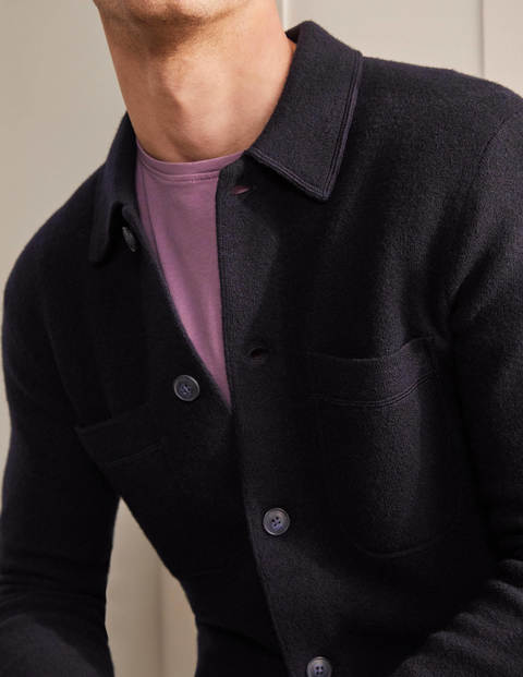 Farley Merino Knitted Jacket - Navy Farley Merino Knitted Jacket - Navy