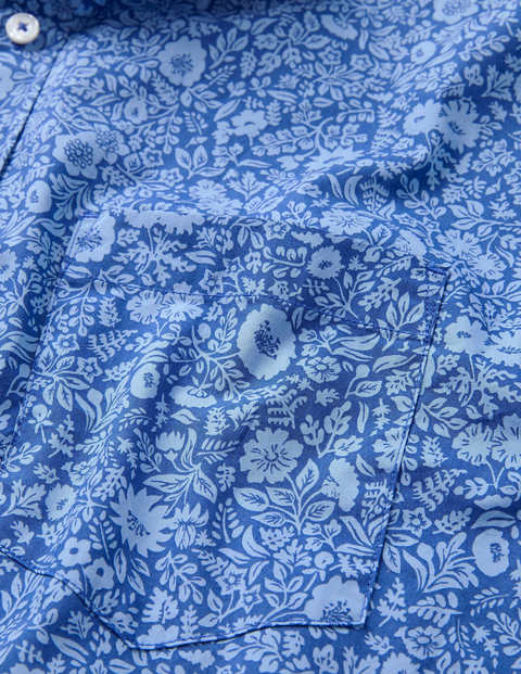 Chemise en popeline à motif - Parterre de fleurs bleu présidentiel Chemise en popeline à motif - Parterre de fleurs bleu présidentiel