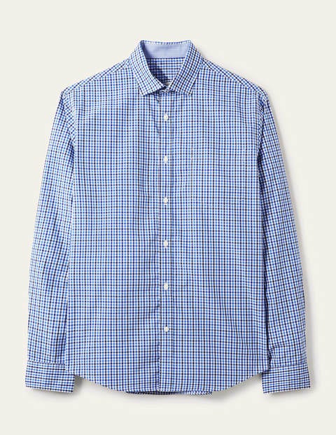 Poplin Pattern Shirt - Sky Blue Gingham Poplin Pattern Shirt - Sky Blue Gingham