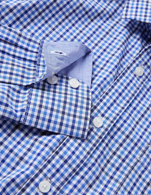 Poplin Pattern Shirt - Sky Blue Gingham Poplin Pattern Shirt - Sky Blue Gingham