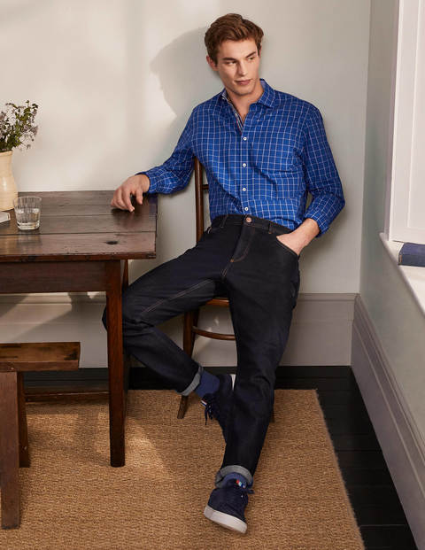 Poplin Pattern Shirt - Regal Blue Windowpane Poplin Pattern Shirt - Regal Blue Windowpane