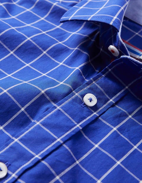 Poplin Pattern Shirt - Regal Blue Windowpane Poplin Pattern Shirt - Regal Blue Windowpane